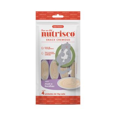 Imagem de Petisco Para Gatos Snack Cremoso Nutrisco Atum E Bacalhau 56Gr