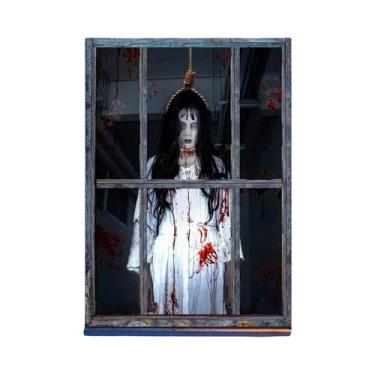 Imagem de Decorações De Halloween Assustadoras Para Janelas E Portas: Adesivos D