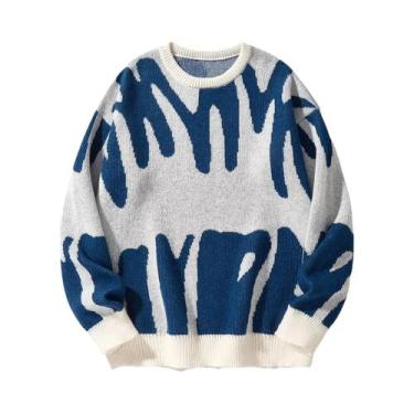 Imagem de Suéter Masculino De Inverno E Outono Com Jacquard Irregular, Gola Redo