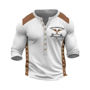 Imagem de Camiseta Vintage Masculina Oversized De Manga Longa Com Estampa Do Par