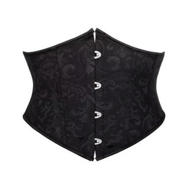 Imagem de Corset Cinto Curto Espartilho Cinta Modeladora CinturaFloral Cor:Preto