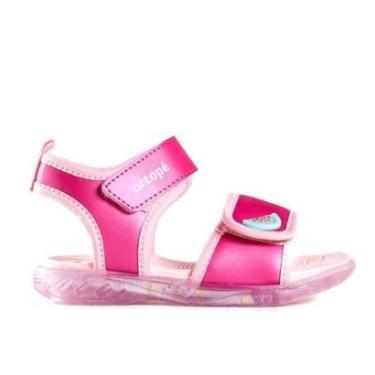 Imagem de Sandália Infantil Menina Ortopé Com Brilho Magenta-Feminino