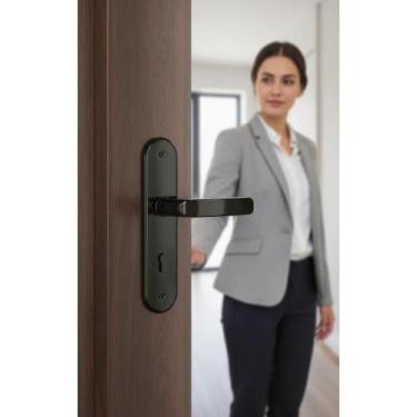 Imagem de Fechadura Interna Porta Quarto Alavanca Preta 40mm - Congratulations S