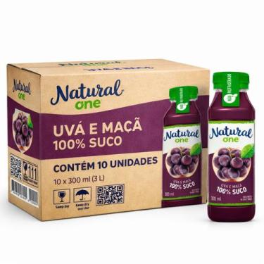 Imagem de Kit 10 Suco de Uva e Maçã NATURAL ONE Ambiente 300ml