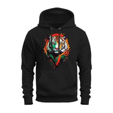 Imagem de Moletom Canguru Blusa De Frio Confortável Estampado Cyber Wolf-Unissex