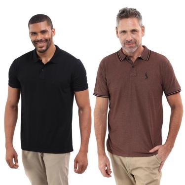 Imagem de Kit 2 Camisa Polo Masculina Dia a Dia Conforto-Masculino
