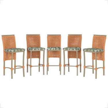 Imagem de 5 Banqueta em Alumínio Roma Fendi Corda Náutica Tecido 5 - Trama Origi