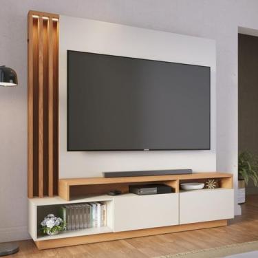 Imagem de Estante para TV e Home Theater Ripado para TV até 65 Polegadas com LED