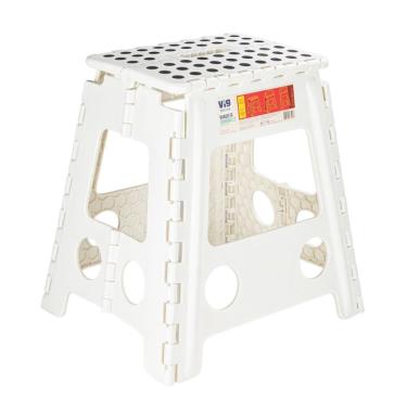 Imagem de Banqueta Plástica Dobrável Vig Ordene Antiderrapante em Plástico com Alça para Transporte para Closet Branco