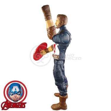 Imagem de Boneco Action Figure Capitão America Fala 29cm 2 com Recurso de Voz Azul Smart Bracelet