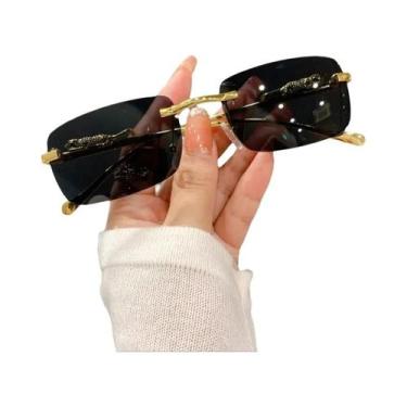 Imagem de Óculos De Sol Vintage Com Armação Dourada Em Estilo Leopardo, Sem Aro,
