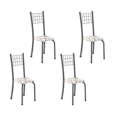 Imagem de Kit 4 Cadeiras Tubular 95x37x40 Cm Dany - Soma Móveis
