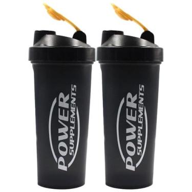 Imagem de Kit 2X Coqueteleira - 600ml Preta Tampa Dourada - Power Supplements