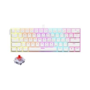 Imagem de Teclado Mecânico Gamer RGB Com Fio, 61 Teclas, Switches Vermelhos Hot-