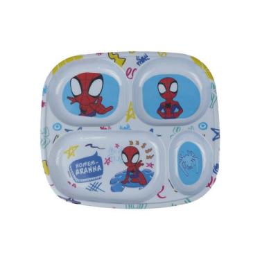 Imagem de Prato Divisória Infantil Spider Man Melamine 24,5cm - Tuut