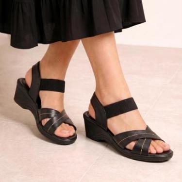 Imagem de Sandália Feminina Ortopedica Anabela Fascite Plantar Esporão-Feminino