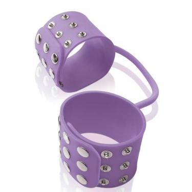 Imagem de Algemas Silicone Cuffs Purple em Silicone Macio Lilás com Botão de Pressão e Venda Incl...