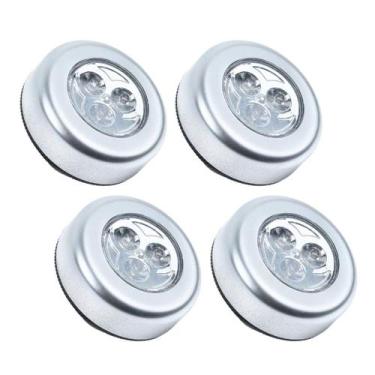 Imagem de Kit 4 Lâmpadas Luminárias Adesivo Colante Toque Sem Fio Led - Kadê