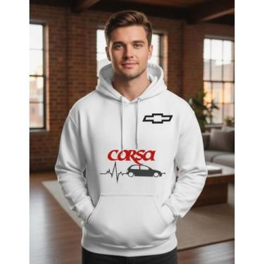 Imagem de Blusa De Moletom Casaco Frio Chevrolet Corsa Bolso Capuz - Marinho Sto