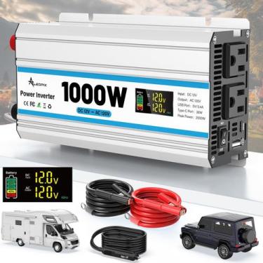 Imagem de Inversor de Potência ALEOPIX 1000W 12V para 110V/120V - Veicular