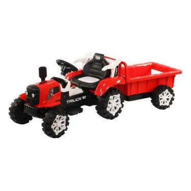 Imagem de Trator caçamba 12v elétrico infantil com luzes sons - Bang Toys, Verme