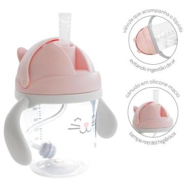Imagem de Copo com Válvula Anticólica Gatinho Rosa - Buba - 220ml