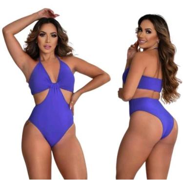 Imagem de Maiô Maio Body Engana Mamãe Com Bojo - Tropicana Modas, M, Azul