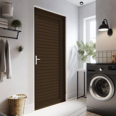 Imagem de Porta de Aluminio Laminada 215x100cm Pratica - Cor: Branco - Vitrolar