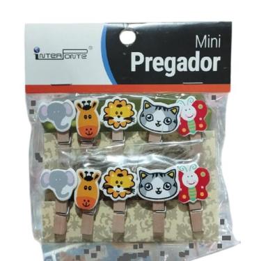 Imagem de Prendedor Mini Sortidos Com 10 Pecas + Cordao 1,80M Na Solapa - Interp