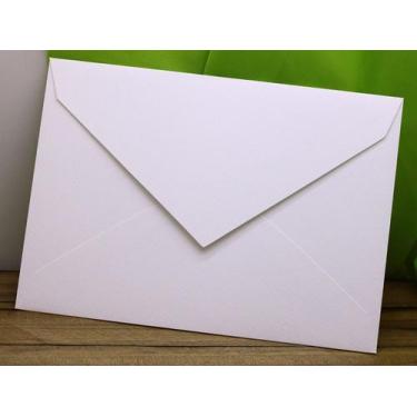 Imagem de Envelope Bico 16x22cm - 25 peças - Linho Telado Branco Off 180gr para 