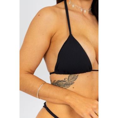 Imagem de Top Cortininha Kailua  Preto Canelado - Kanawai Brasil, M