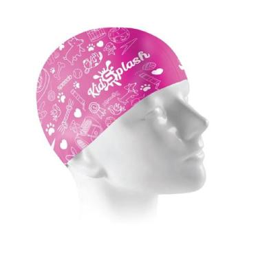 Imagem de Touca De Natação Infantil De Silicone Estampa Pet Kidsplash - Rosa - S