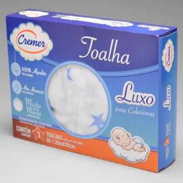 Imagem de Toalha Fralda Cremer Luxo Cx c/3unid estampas Masculina 19748
