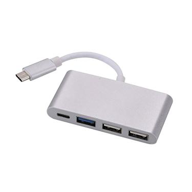 Imagem de Cabo Adaptador Usb C Macho ADAP0054 com 1 Usb C e Usb 3.0 e 2.0 Fêmea 15cm Branco NWT