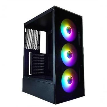 Imagem de Gabinete Gamer BPC-3A505 ATX para Placa-mãe ATX Micro-ATX Mini-ITX Vidro Temperado 3 Fans RGB Preto Brazil PC