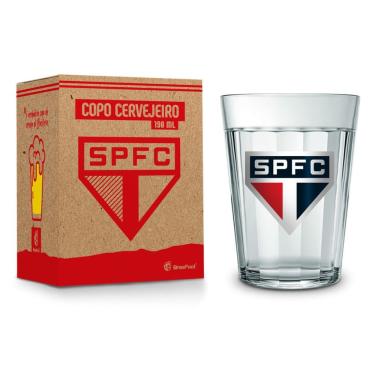 Imagem de Copo Americano Avulso de Vidro 190ML Transparente Oficial Licenciado para Bebidas Brasfoot