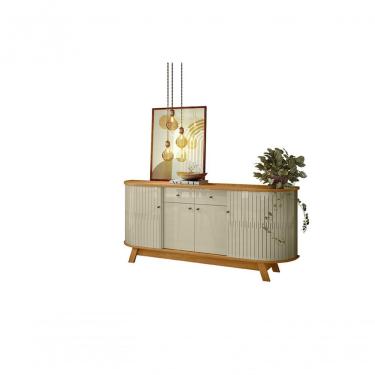 Imagem de Buffet Monaco 4 Portas 2 Gavetas MDP 183cm Cumaru-opala com Pés Retos Madetec Móveis