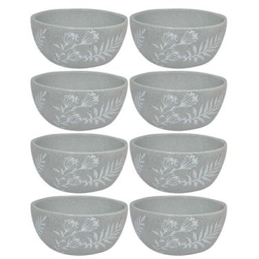 Imagem de Conjunto 8 Pratos Fundo Sopa Cerâmica Anastásia 611ml Cinza - Corona