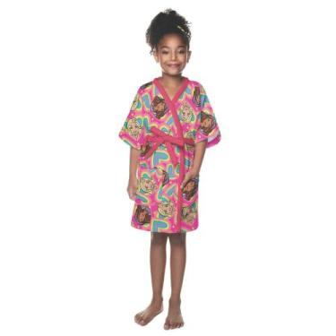 Imagem de Roupão Aveludado Lepper Estampado Personagens Infantil Barbie M