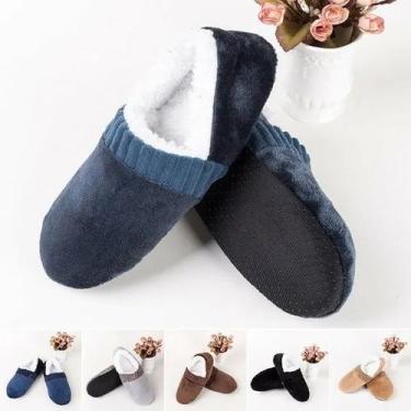 Imagem de Pantufa Sapato Forrada Antiderrapante Adulto Frio Pelúcia 1 Par Para E