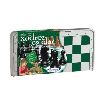 Imagem de Jogo de Xadrez Escolar Xalingo com Estojo e Peças em Plástico
