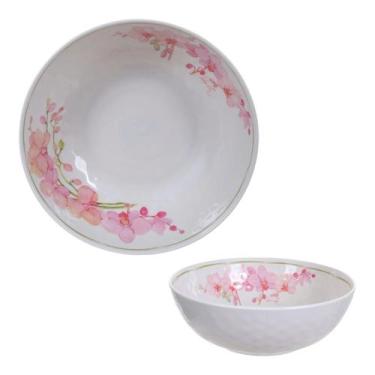 Imagem de Saladeira Grande Melamina 3 Litros Floral Off White - Florarte