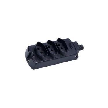 Imagem de Régua Com 3 Tomadas Margirius Tmu3-310 2p+t 10A Preta Bivolt Preto