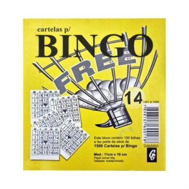 Imagem de Bloco para bingo Amarelo 110x100mm com 100 folhas - Free