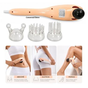 Imagem de Massageador Elétrico 220V Corporal 18W 2 Velocidades 3 Acessórios C/ I