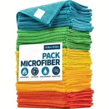Imagem de Pacote Em Lote De Panos De Limpeza De Microfibra, Toalhas Duráveis E A