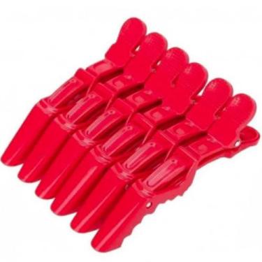 Imagem de Kit Presilhas Crocodilo Para Cabelos Com 06 Unidades Vermelho