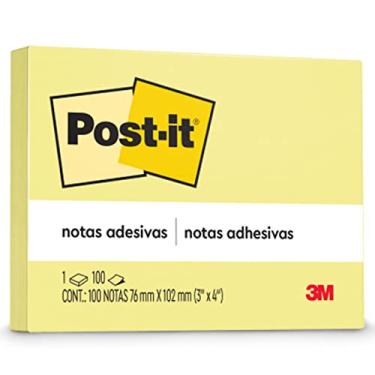 Imagem de Post-it, 3M, Bloco de Notas Adesivas, Amarelo, 76mm x 102mm, 100 folhas