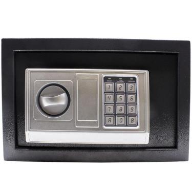 Imagem de Cofre Eletrônico Digital Preto 31X20X20 Cm Com Chave E Senha