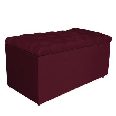 Imagem de Calçadeira Estofada Liverpool 90cm Solteiro Suede Bordô